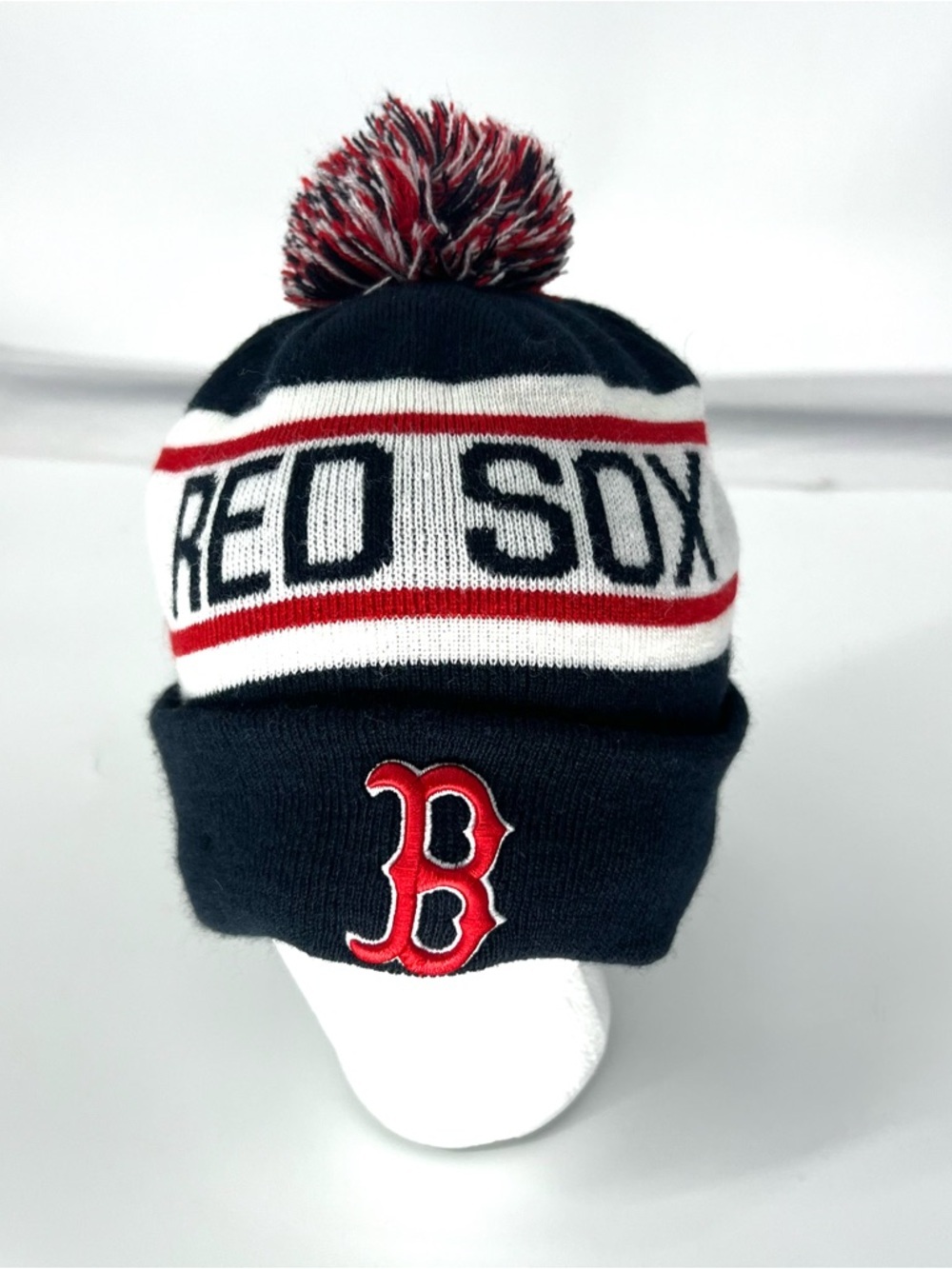 New era red socks Pom beanie men’s OS